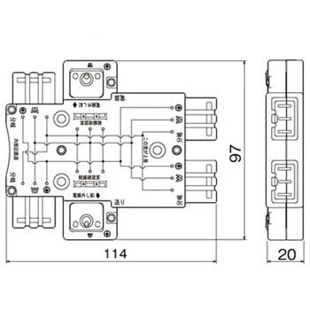 ハーネス用ジョイントボックス(20V/125A) - エスコ