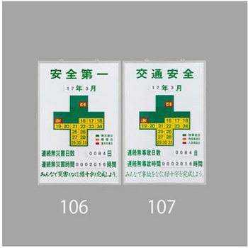 無災害記録板 エスコ