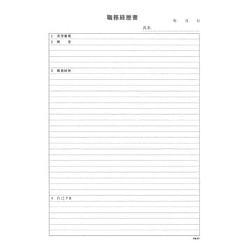 労務 11-52 履歴書セット 日本法令 JIS規格帳票/職務経歴書つき A4(A3