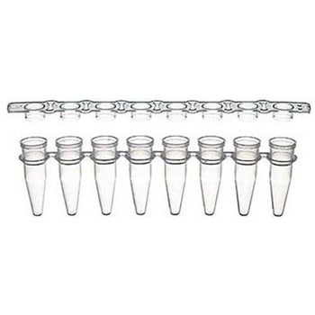 0.2mL 8連チューブ透明薄壁タイプ ，8連透明フラットキャップ qPCR用 PCR-0208-TCP-RTシリーズ Novas Bio