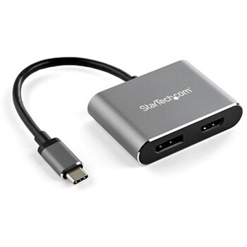 Usb C Displayport Hdmi変換アダプタ 4k 60hz対応 Usb Type C接続hdmi ディスプレイポート 2 In 1アダプタ Startech Com Usb Type Cアダプタ 通販モノタロウ Cdp2dphd