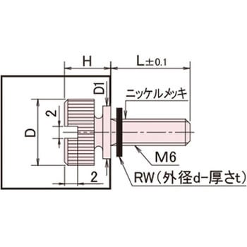 ローレットツマミ Cタイプ/ニッケル/黒ナイロン - 廣杉計器