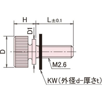 ローレットツマミ Cタイプ/金メッキ/PTFE 廣杉計器