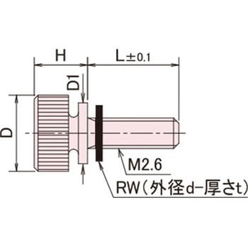 ローレットツマミ Cタイプ/金メッキ/NBR 廣杉計器