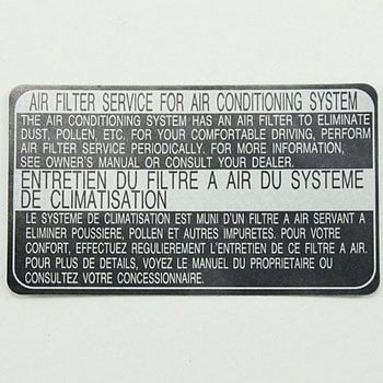 87529-50010 (87529)LABELC A/C FILT g^ 55401072