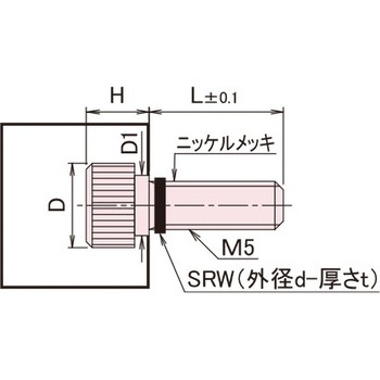 ローレットツマミ Dタイプ/ミクロブラック/シリコン 廣杉計器