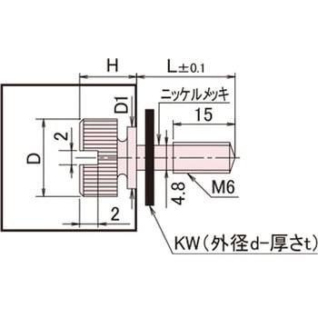 ローレットツマミ Eタイプ/ミクロブラック/黒ナイロン 廣杉計器