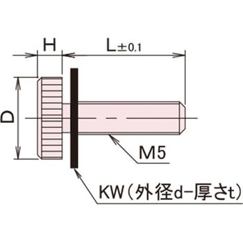 ローレットツマミ Gタイプ/ニッケル/PTFE 廣杉計器
