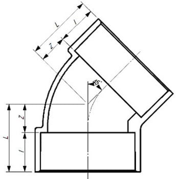 DV継手45°エルボ 呼び径300