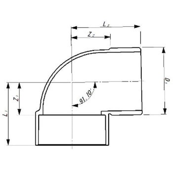 DV継手90°片受エルボ 東栄管機