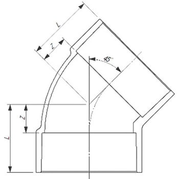 VU継手45°エルボ 東栄管機