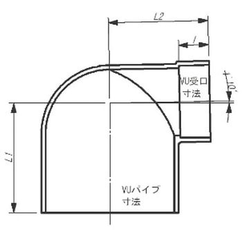VU継手90°異径片受エルボ 東栄管機