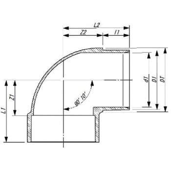 VU 90KLI VU継手90°片受片差しエルボ 1個 東栄管機 【通販サイトMonotaRO】