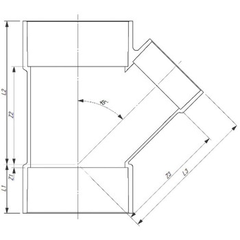VU継手異径45°ワイ 東栄管機