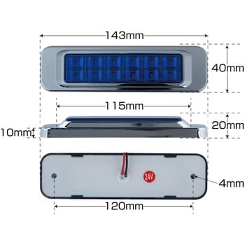 LEDサイドマーカーランプ 角型 JET INOUE(ジェットイノウエ) LEDタイプマーカーランプ 【通販モノタロウ】