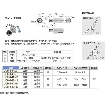 ランプ印 ラプコン・ダンパーヒンジ UDH-14型 LAMP(スガツネ)
