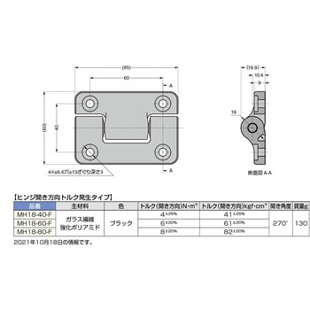 樹脂製ワンウェイトルクヒンジ LAMP(スガツネ工業)