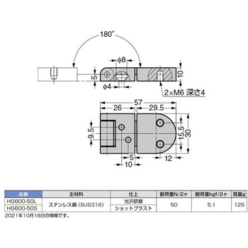 ステンレス鋼製蝶番 LAMP(スガツネ)