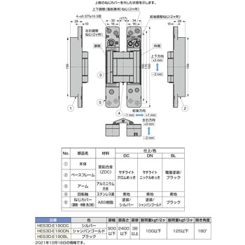 三次元調整機能付隠し蝶番 LAMP(スガツネ工業) 【通販モノタロウ】