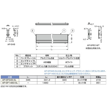 棚柱収納システム用プレート LAMP(スガツネ)
