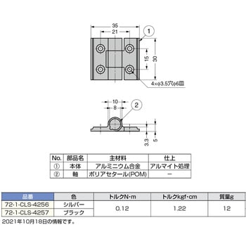 アルミ合金製スプリング蝶番 LAMP(スガツネ工業)