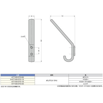 HEWI 帽子掛 477-90-070型 LAMP(スガツネ)