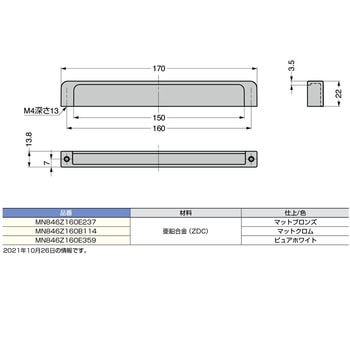 ハンドル MN846Z160型 LAMP(スガツネ工業)