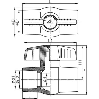 PVCコンパクトボールバルブ(シート材質EPDM)TS式 HSバルブ 【通販