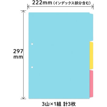 FL-201IS(84841) カラーインデックスシート 3山 4A 1セット(3枚