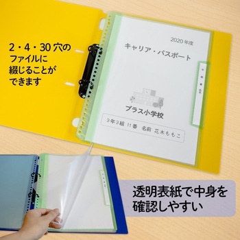 年組氏名リフィール式クリアファイル 6ポケット (2/4/30穴共用) PLUS(プラス)[文具]