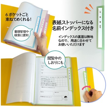 年組氏名リフィール式クリアファイル 6ポケット (2/4/30穴共用) PLUS(プラス)[文具]