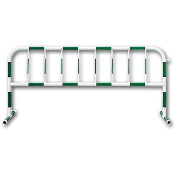 カラーパイプバリケード(白/緑反射) トーグ安全工業