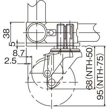 マウントコーナープレートセット(Φ50、Φ70ボルトタイプキャスター用) TMEHジャパン