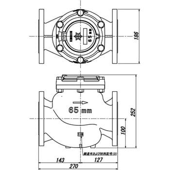 NFDT-065-J-P 乾式直読式水道メーター(上水フランジ) 1台 アズビル金門