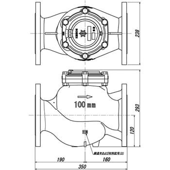 NFDT-100-J-A 乾式直読式水道メーター(上水フランジ)合フランジ付 1台