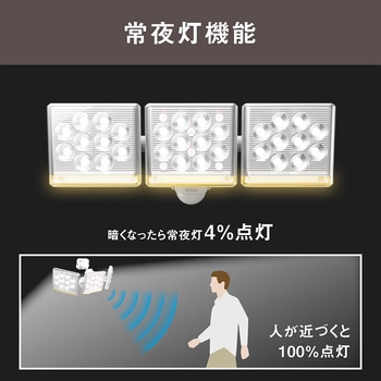 12W×3灯フリーアーム式LEDセンサーライト リモコン付 ライテックス(ムサシ)