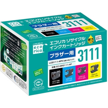 リサイクルインク ブラザー対応 LC3111-4PK エコリカ