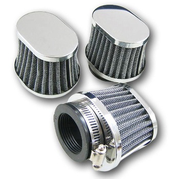 パワーフィルター オーバルテーパータイプ 42mm 汎用 メッキ MAD MAX(マッドマックス)