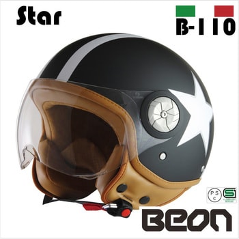 BE-110-STAR-L BEON スモールジェットヘルメット B110 スター マッド