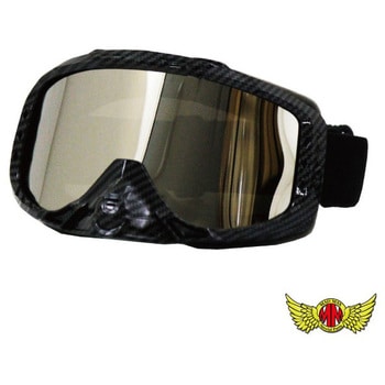 オートバイ用 ゴーグル TYPE3 ノーズガード付き シルバーミラー