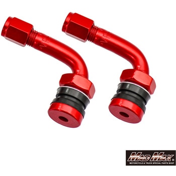 チューブレスバルブ  L字型 レッド 10mm MAD MAX(マッドマックス)