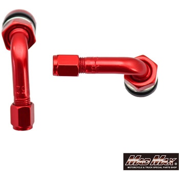 チューブレスバルブ  L字型 レッド 10mm MAD MAX(マッドマックス)