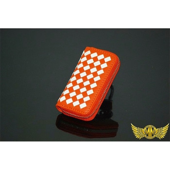 スマートキーケース チェック柄 レザー カルビナ付き MAD MAX(マッドマックス)