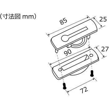 ダイカスト半回転取手 タキロンタイプ WAKI