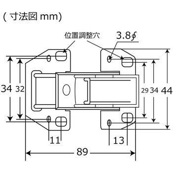 ナックルヒンジ スプリング付 WAKI