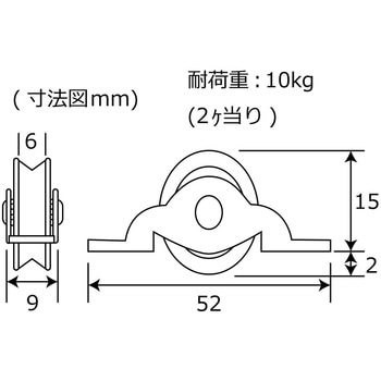 ポリ戸車 平 WAKI
