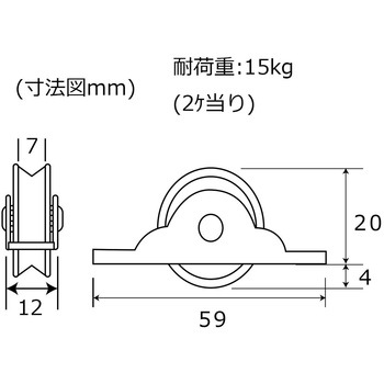 ナイロン戸車 丸 WAKI