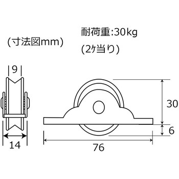 ナイロン戸車 丸 WAKI