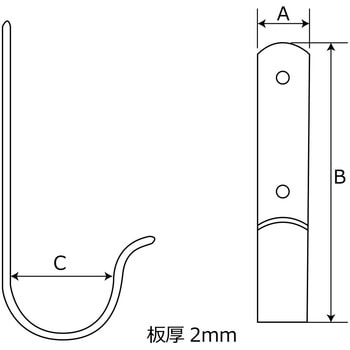 ステンレス J型フック WAKI