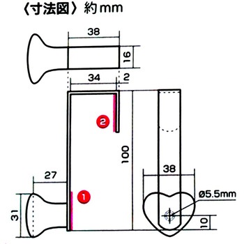 ハートのフック WAKI